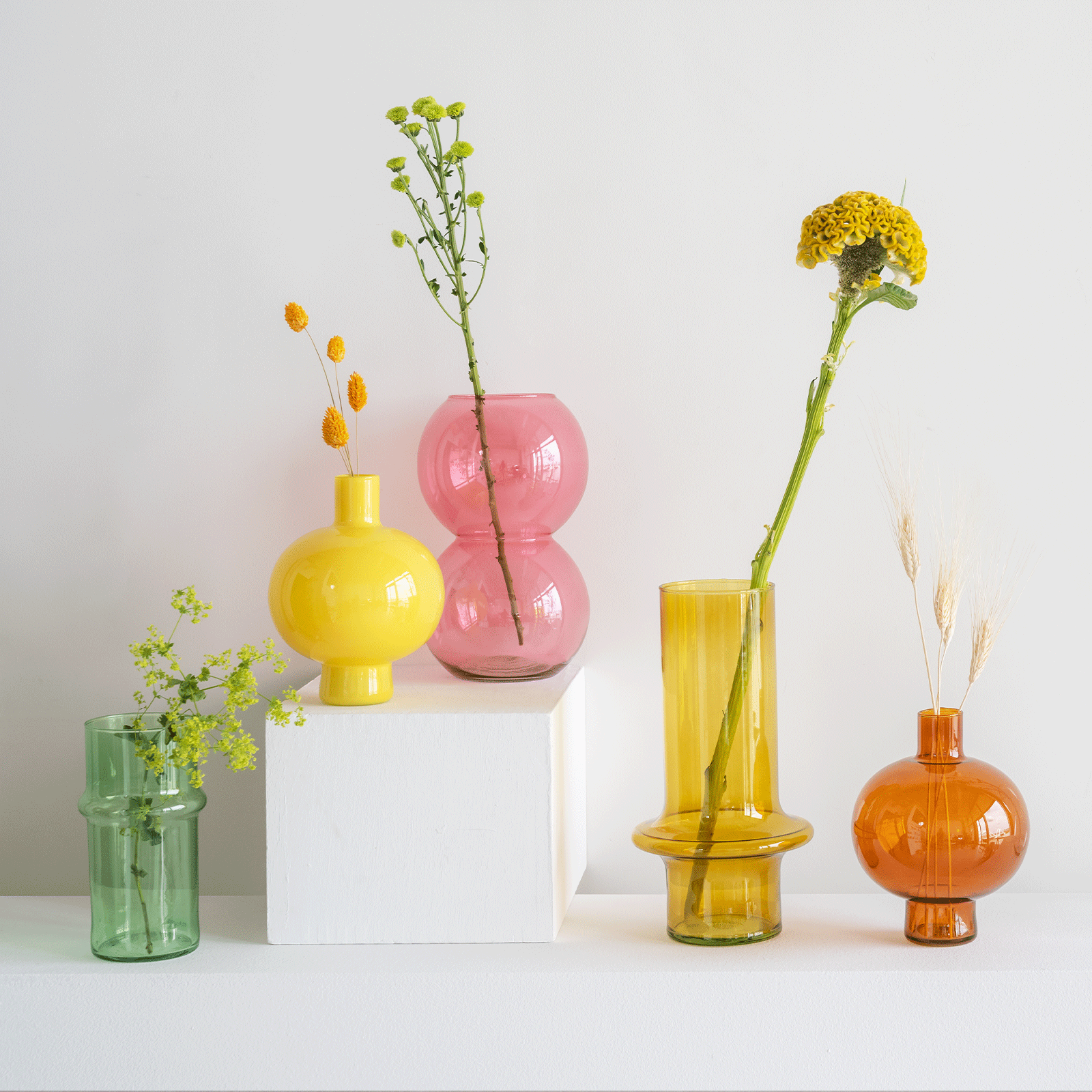 Brandied Apricot Bulb Vaas Gerecycled Glas 27 cm