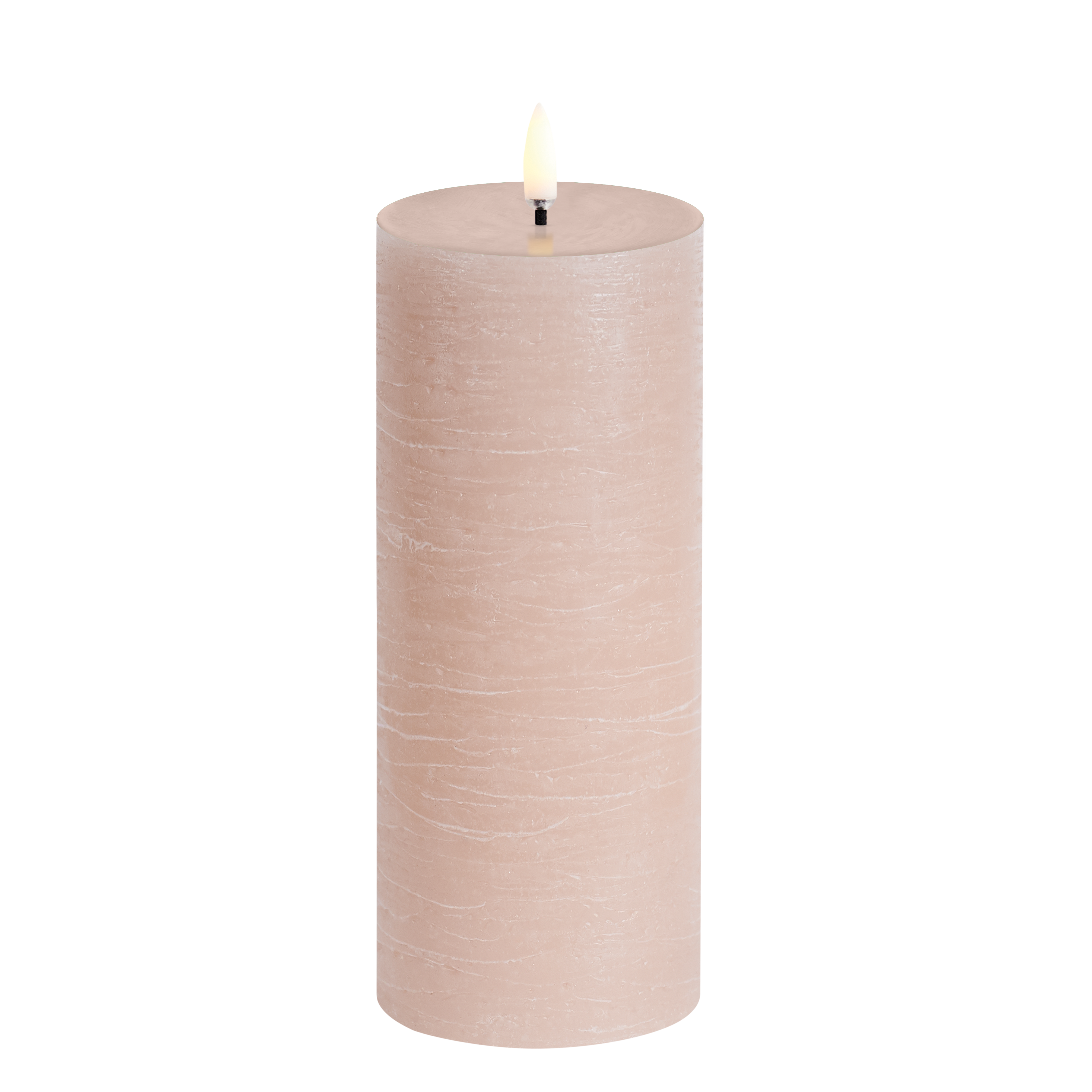 Beige Led Rustieke Kaars van Uyuni Lighting – geurloos, handgemaakt van paraffine wax, met 1000 uur batterijduur, afstandsbediening en timerfunctie