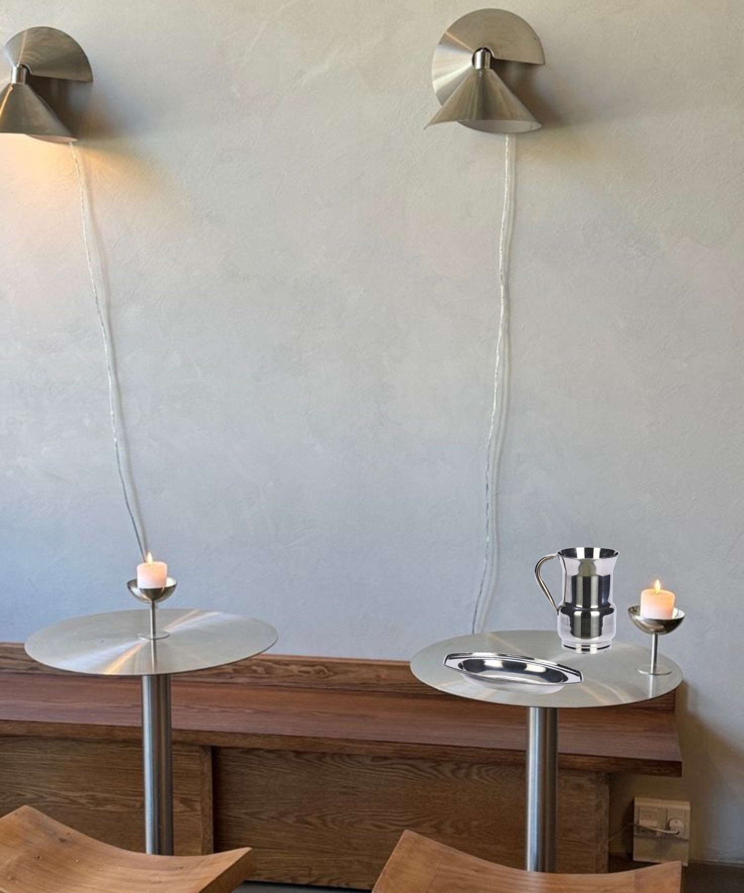 Moderne minimalistische tafelsetting met stainless steel tafeldecoratie – duurzaam, stijlvol en perfect voor een esthetische look aan tafel.