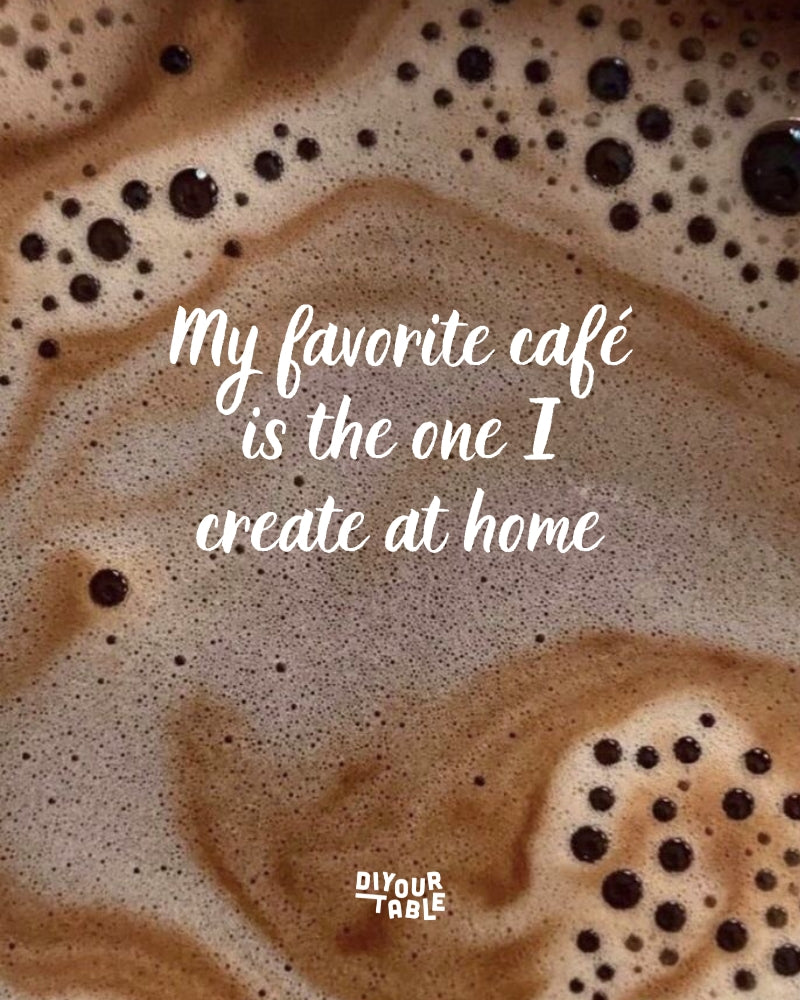 Inspirerende tafelaffirmatie met good vibes – perfect voor jouw cafe at home.
