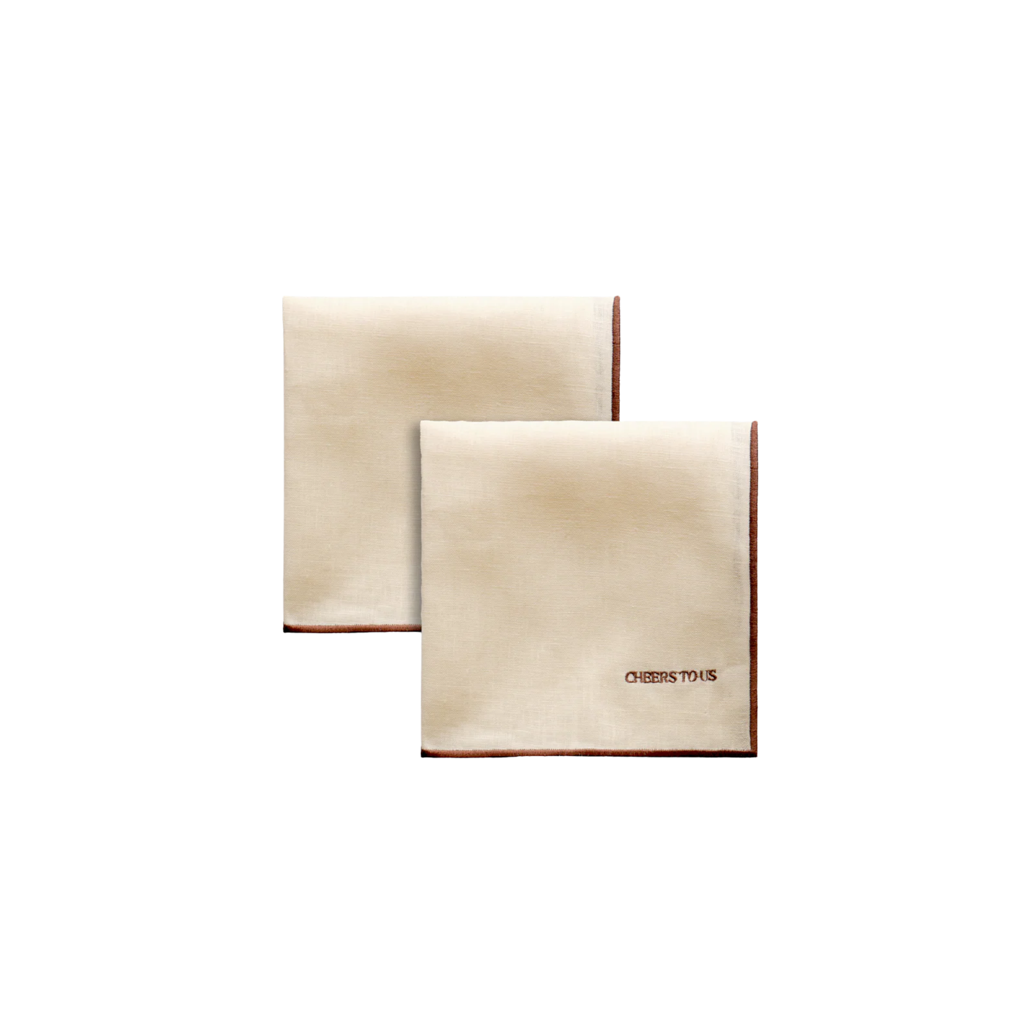 Seaside Stories linnen servetten set in aardse tinten — tafellinnen set voor 2 personen