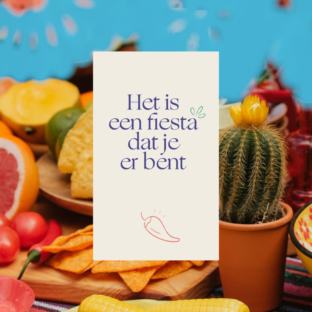 fiesta dankbaarheidskaartje in een tafelsetting